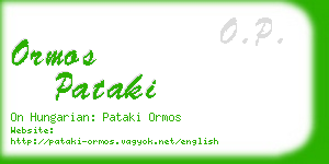 ormos pataki business card